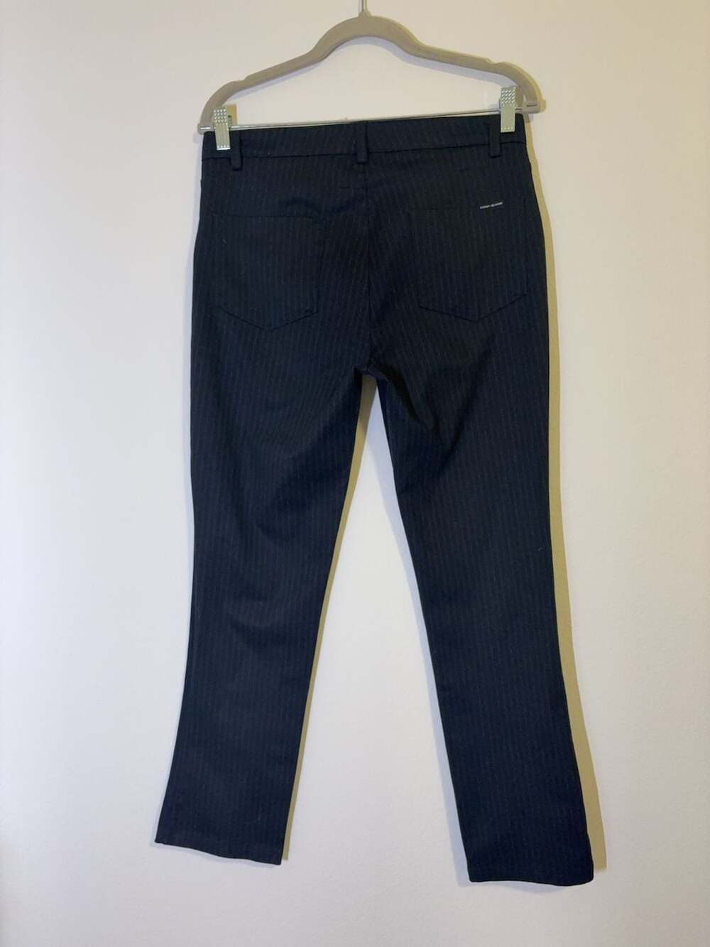 DKNY Jeans Black Pinstripe Straight Leg Trouser Pants - Picture 7 of 12
